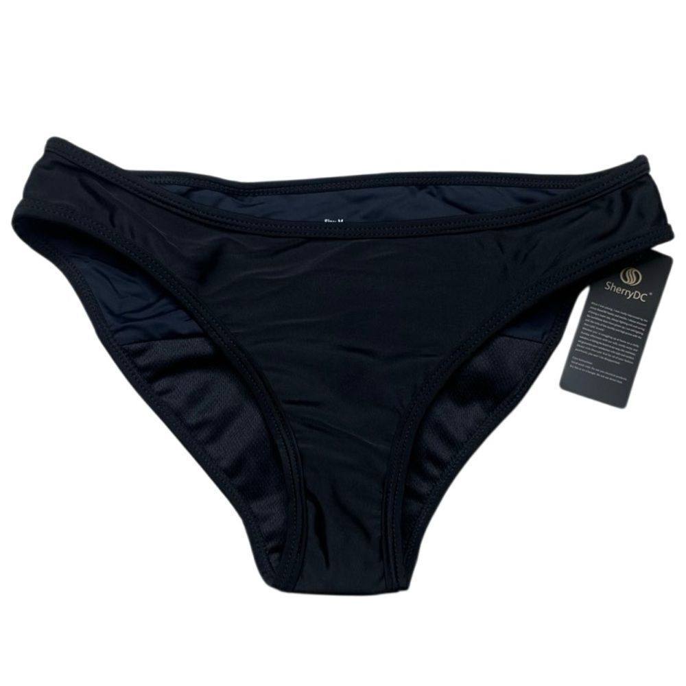Sherry DC Women's Black Swim Full Back Bikini Bottom Size Medium